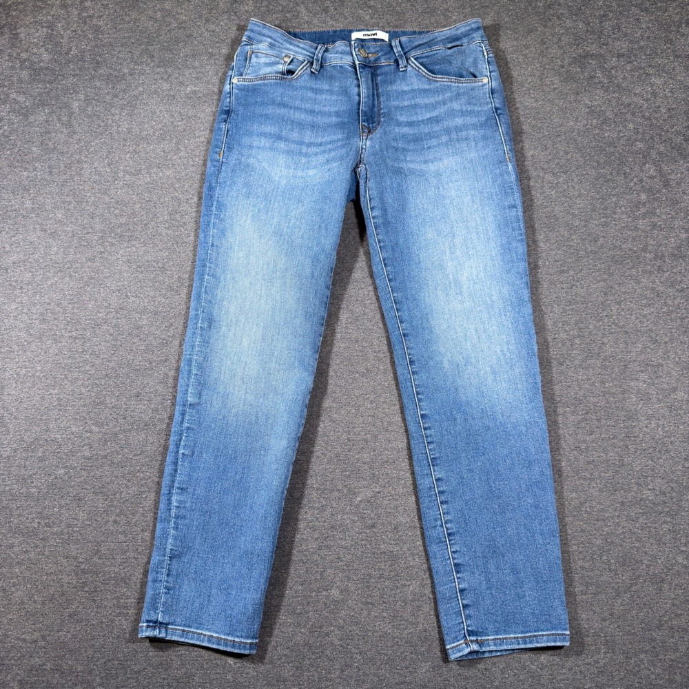 Mavi Emma Petite Slim Boyfriend Jeans Womens 26 Blue Denim Stretch Midโ Rise